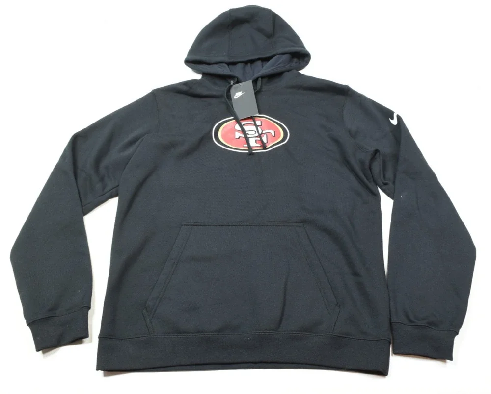 Nike San Francisco 49ers Hoodie Mens Medium Black Long Sleeve Pullover
